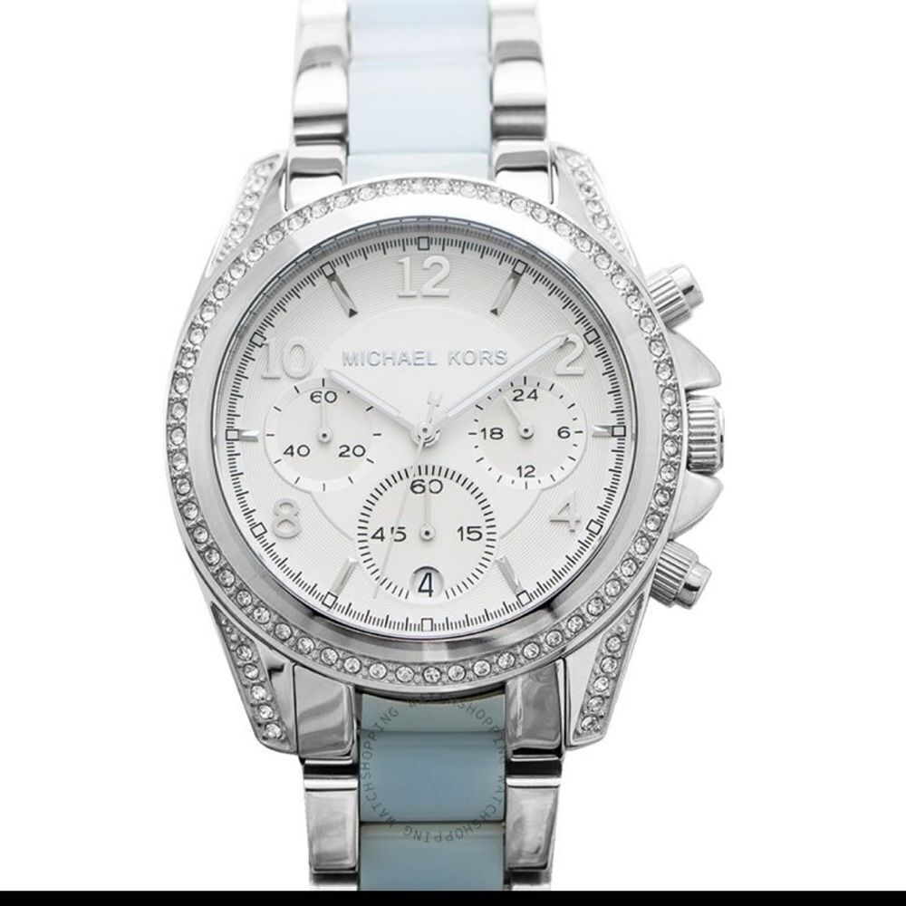Blair Chronograph Quartz Silver Dial Ladies Watch (MK6137)